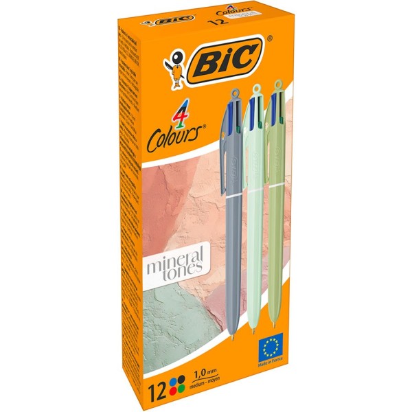 Bolígrafo mineral tones, tinta 4 colores, 12 uds, caja